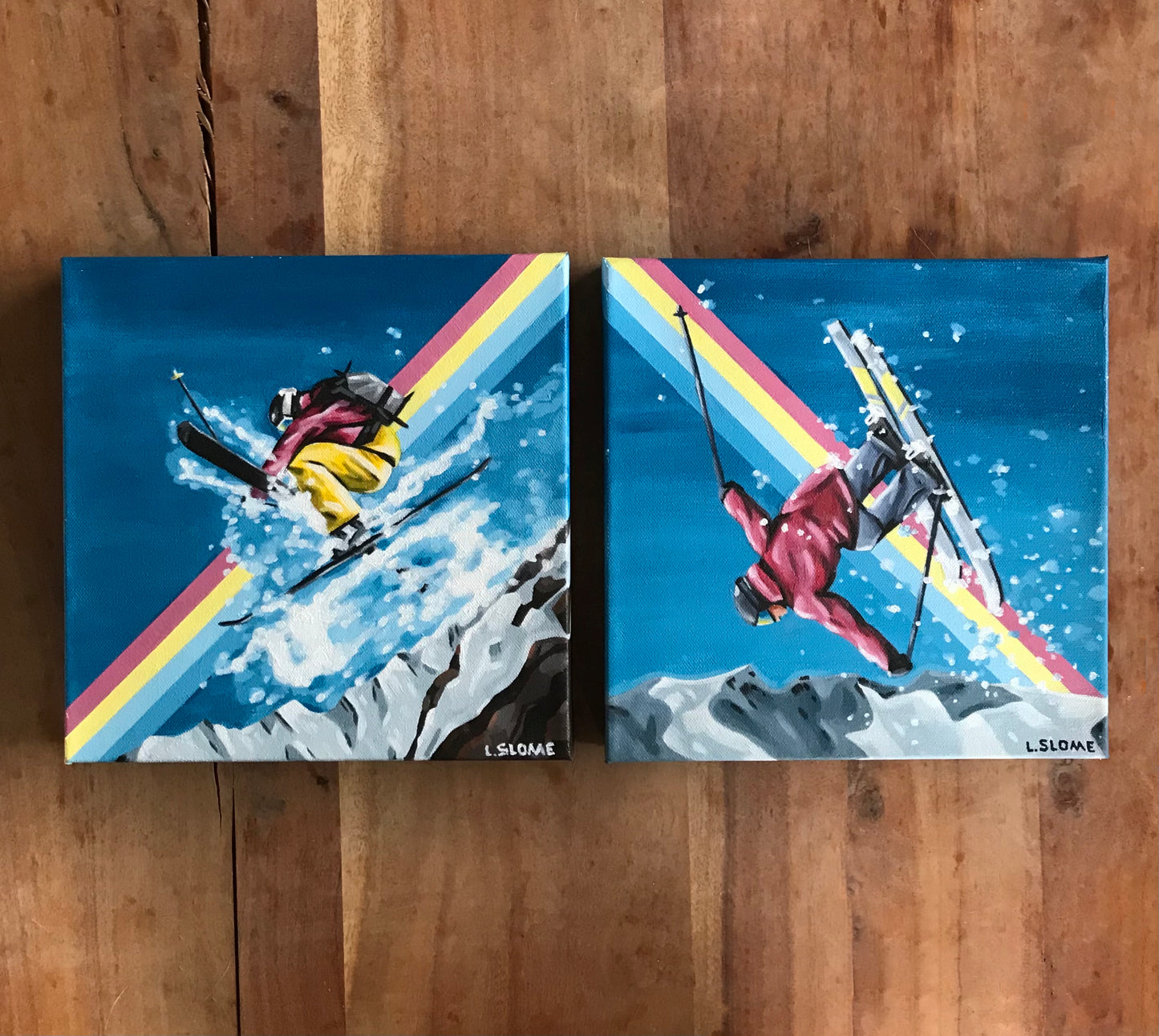Mini Skier I & II (Framed)